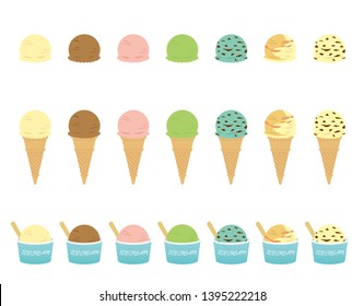 Set illustration of ice cream