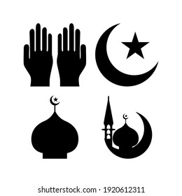 set illustration of Islamic icons. can be used for the month of Ramadan, Eid and Eid Al-Adha. for logo, website and poster designs.