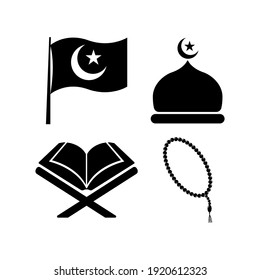 set illustration of Islamic icons. can be used for the month of Ramadan, Eid and Eid Al-Adha. for logo, website and poster designs. vector