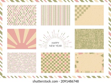 set illustration of Japanese style New year background
