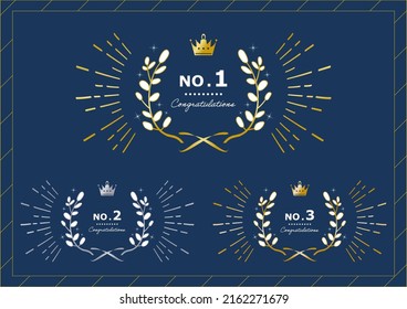 set illustration of laurel leaf
ranking icons