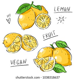Set illustration with lemon