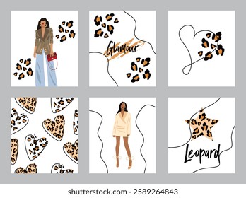 Set illustration of leopard-inspired glamor.