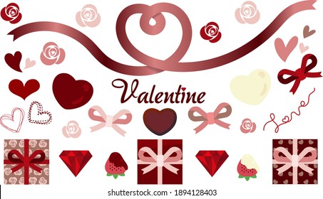 Set of illustration material of Valentine's decoration