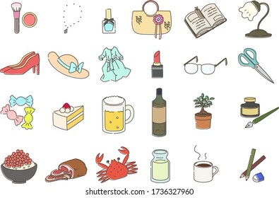 Set illustration of miscellaneous goods