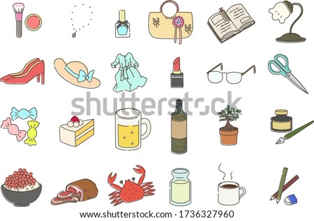 Set illustration of miscellaneous goods
