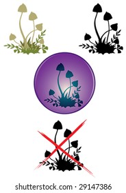 set of illustration of mushrooms