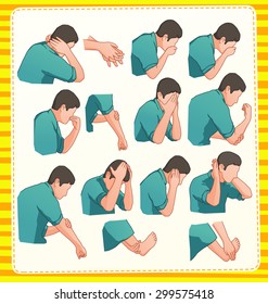 Set Illustration Of Muslim Ablution Position