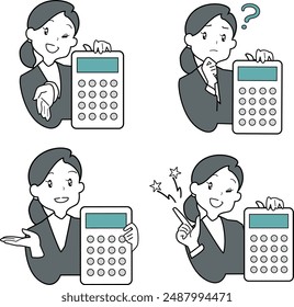 Ilustración de una mujer explicando los Precios.