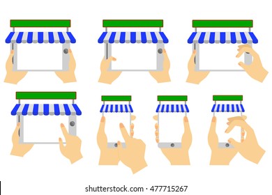 Set of Illustration for On Line Shopping for gagdet
