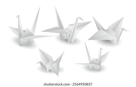 Set Illustration of Paper Origami Animal Collection