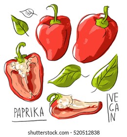 Set illustration with paprika