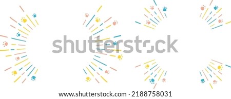set illustration of paw print and effect line