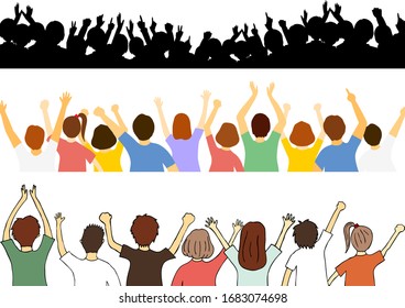 set illustration of a lot of people