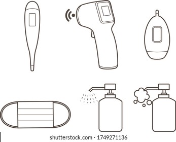 Set illustration of preventive goods