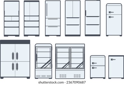 Establecer la ilustración de refrigeradores de diversas formas