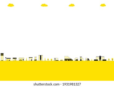 set illustration of Residential area and city