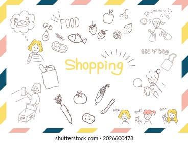 set illustration of shopping items
daily life