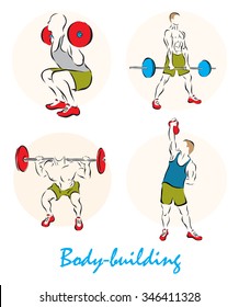 Set of a Illustration shows a Body-building?