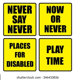 Set of a Illustration shows Famous slogans.?