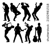 Set illustration of silhouette musician vector eps