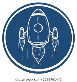 set illustration space exploration rocket