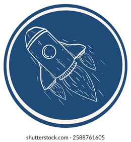 set illustration space exploration rocket