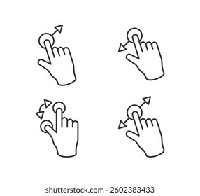 Set illustration touch screen hand gesture