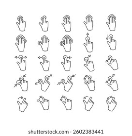 Set illustration touch screen hand gesture