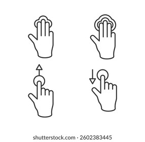 Set illustration touch screen hand gesture