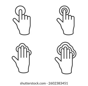 Set illustration touch screen hand gesture
