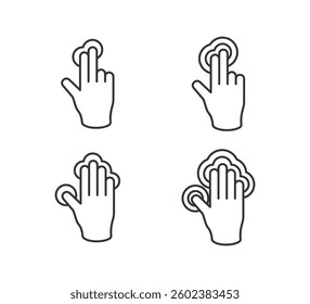Set illustration touch screen hand gesture
