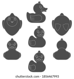 Set Illustration Toy Rubber Duck Isolated Stock Vector (Royalty Free ...
