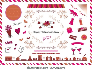set illustration of Valentine's icons