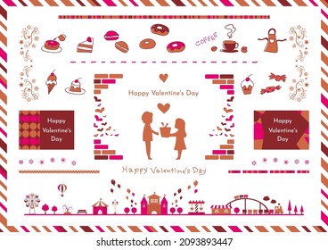set illustration of Valentine's icons