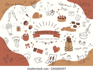 set illustration of Valentine's icons 