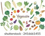 Set illustration of various types of vegetables