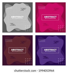 Set Illustration vector colorful gradient background with dots in brown, grey, blue violet, and dark pink . Good to use for banner, social media template, poster and flyer template, etc.