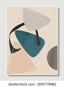 Set illustration vector EPS 10 print, abstract Shape geometry contemporary mid century modern art, scandinavian nordic boho 