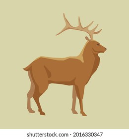 set illustration vector graphic of cartoon animal deer