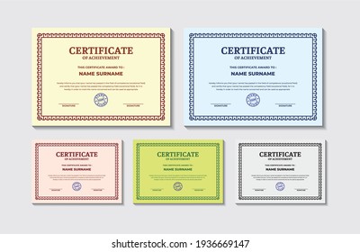 Set illustration vector graphic of certificate, for certificate template, certification, certificate award, certificate work, medallion, etc