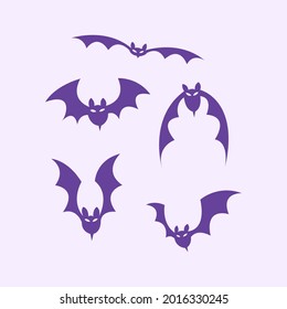 set illustration vector graphic of cute bat flying horror