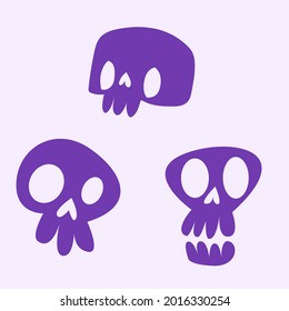 set illustration vector graphic of cute skull design