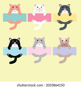 set of illustration vector graphic of cute cat cartoon style, illustration  can be used for print and icon 