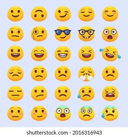 Set Illustration Vector Graphic Emoji Faces Stock Vector (Royalty Free ...