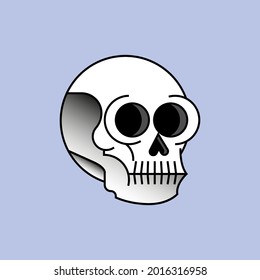 set illustration vector graphic of  traditional tattoo old school skull