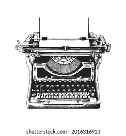 set illustration vector graphic of  vintage typewriter 