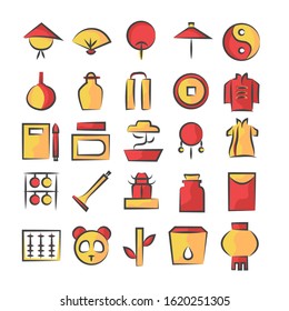 Set Illustration Vector icons of china.