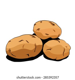Set illustration of vegetables. Potatoes