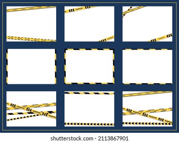 set illustration of warning tapes